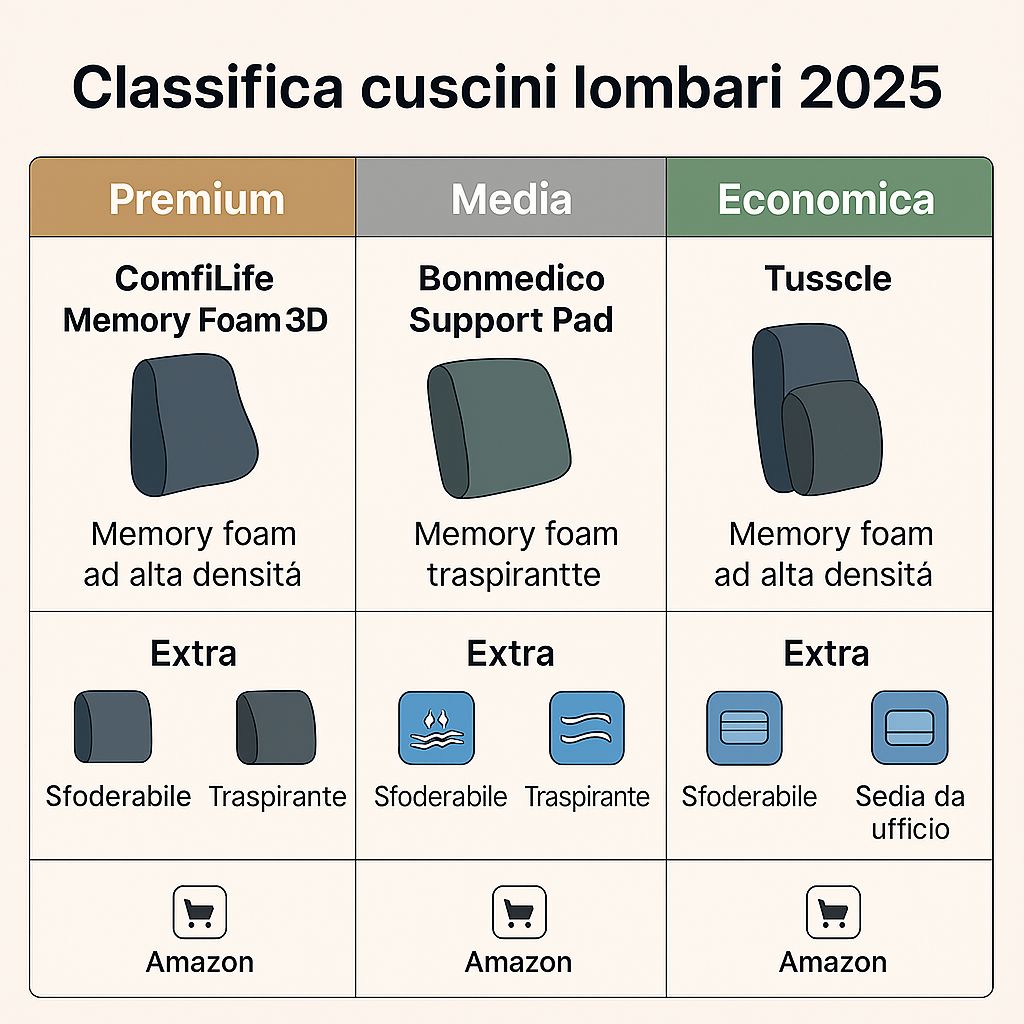 migliori cuscini lombari 2025 - AutomobileTOP migliori cuscini lombari 2025